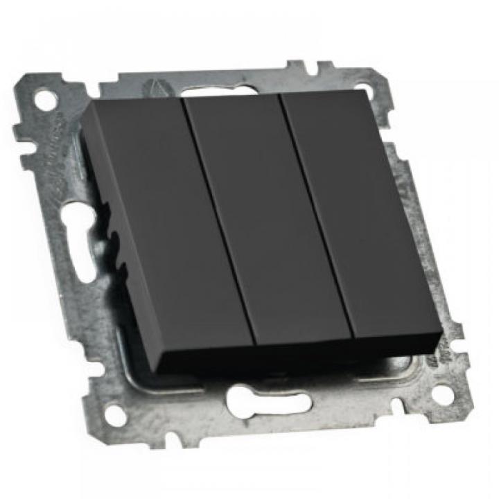 Механизм выключателя 3кл.10А,гв.мех.RITA.Mutlusan,черный