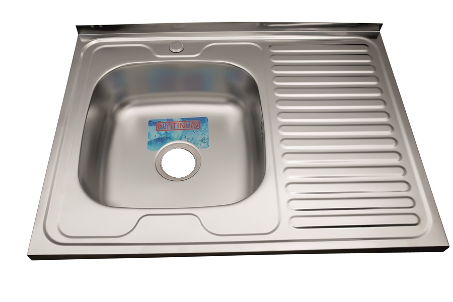 Кухонная мойка Platinum (800*600*160) Satin 0,7мм (Левая)