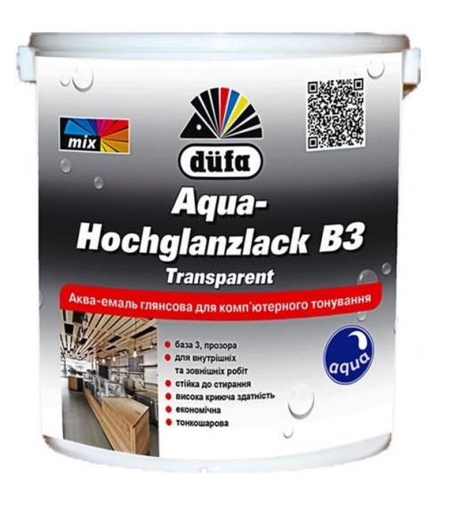 Аква-эмаль Agua-HochglanzlackВ3 транспарентная 0,75л (уп.3шт)