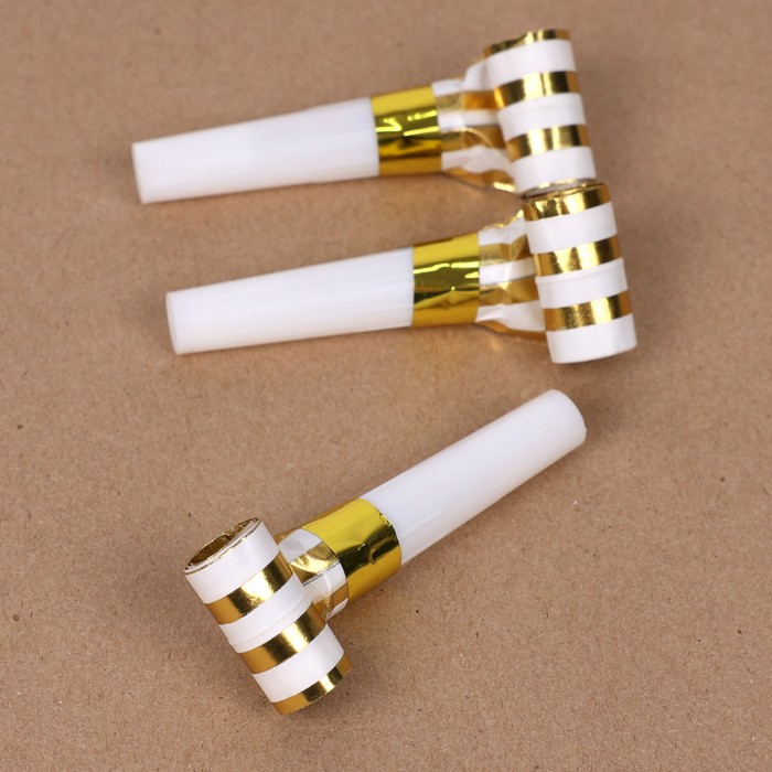 Свистелки для вечеринки, 10 шт, Белый, Пластик, 1394-25, GS