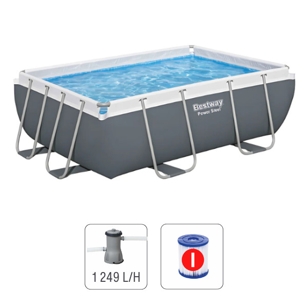 Bestway Бассейн Power Steel 282x196x84cm, 3662Л, метал каркас