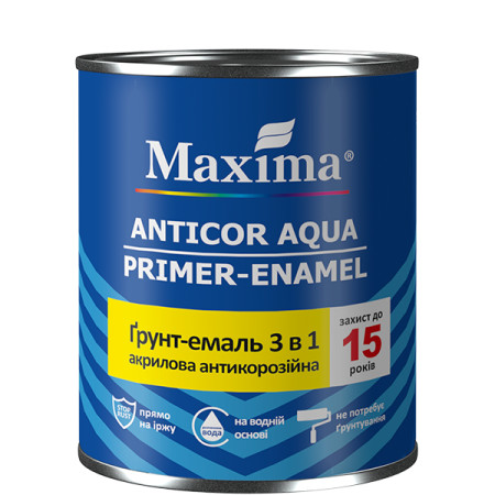 Грунт-эмаль 3в1 Anticor Aqua шоколадный 0,9кг (уп.6шт) TM *Maxima*