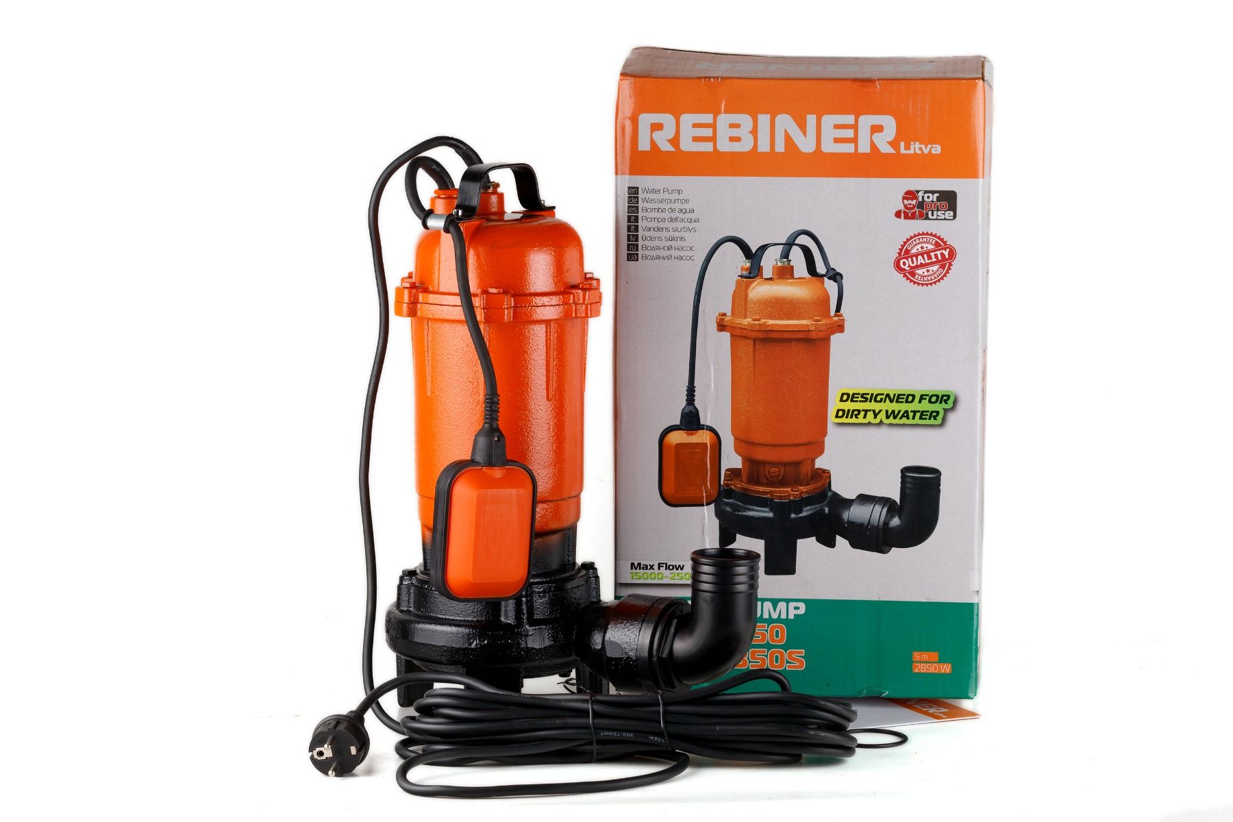 Фекальный насос REBINER RWP-2850/2850S с попл.