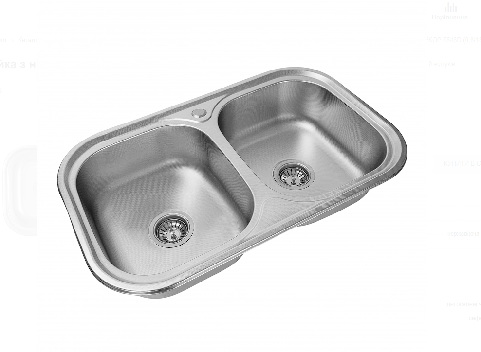 Кухонная мойка Platinum (780*480*180) Двойная Satin 0,8мм