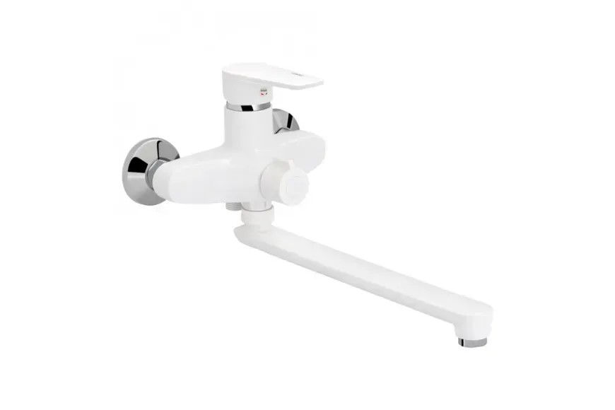 Смеситель одноручный, ABS, для ванны длинный (35W 005) White ТМ Brinex