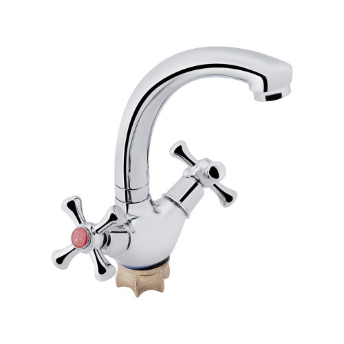 Смеситель двуручный, Цинк, для умывальника (Lamb 272F) ТМ Lidz