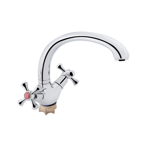 Смеситель двуручный, Цинк, для умывальника (Lamb 273F) ТМ Lidz