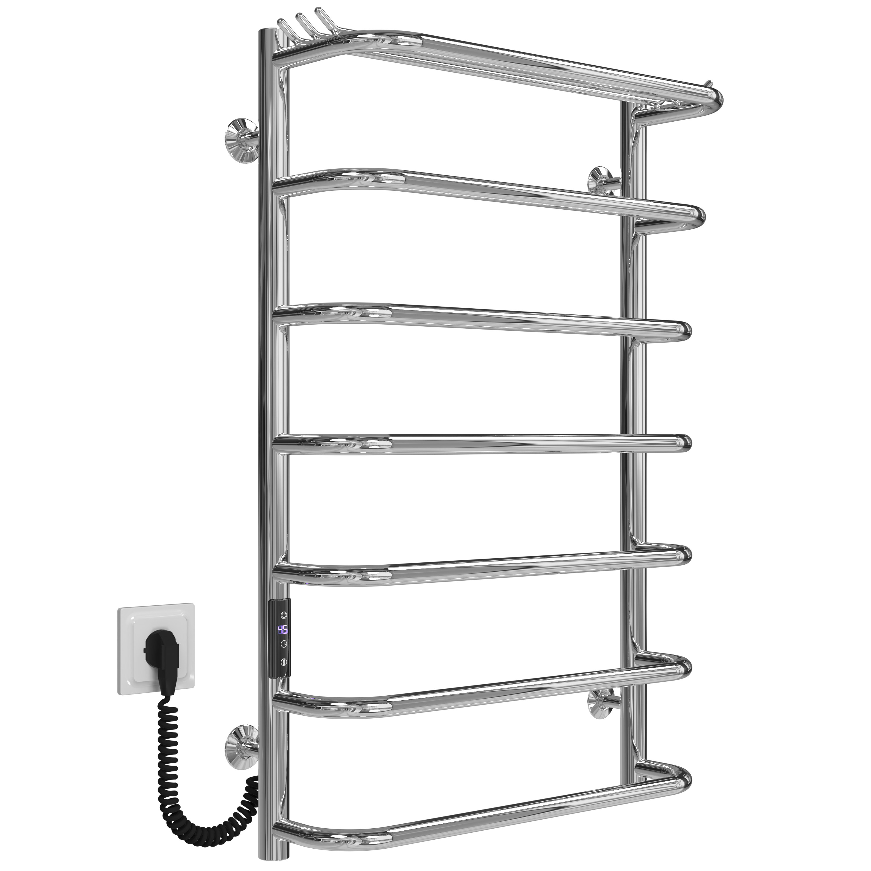Полотенцесушитель электрический Selena P7 500*800 HeatPro (Хром, Правосторонний)