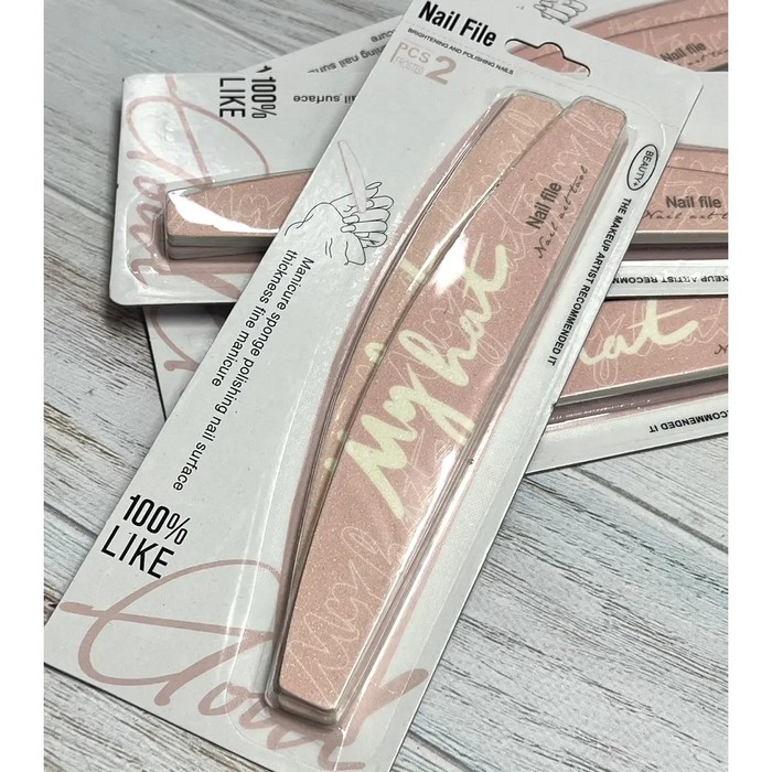 Пилочка д/ногтей, 2 шт, Разл/Цвета, Полумесяц, GM-85128-1, MIXUEER