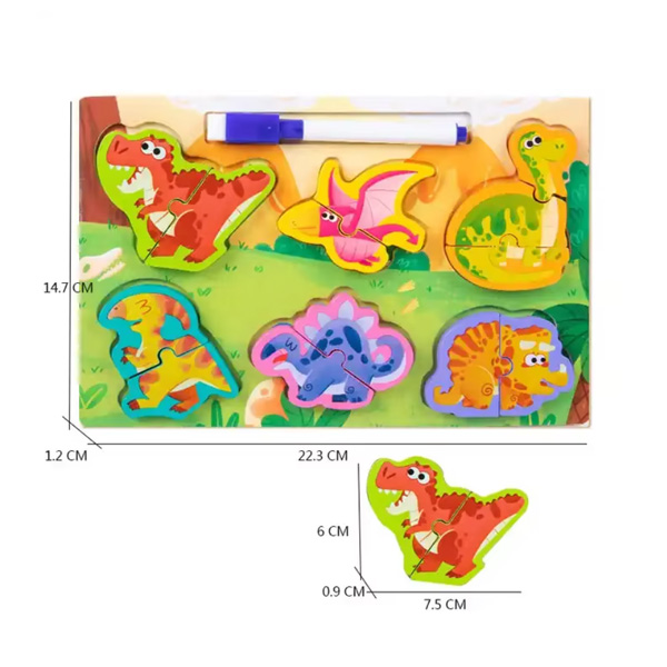 Пазлы деревянные Вкладыш Динозавры