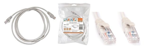 Патч-корд народный U/UTP Cat 5e 4PR 24AWG PVC, литой 0.5 м, серый