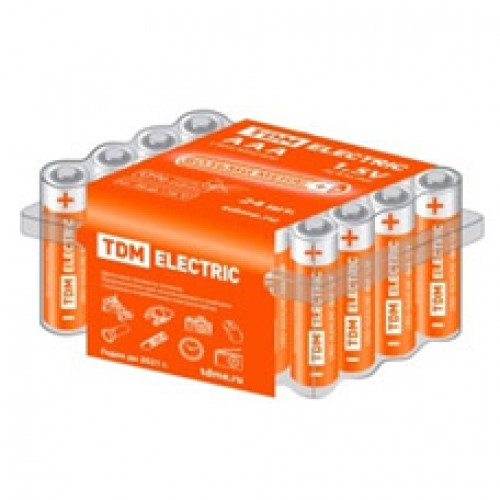 Элемент питания ( Батарейка ) LR03 AAA Alkaline 1,5V BOX-24 TDM (уп. 24 шт.)
