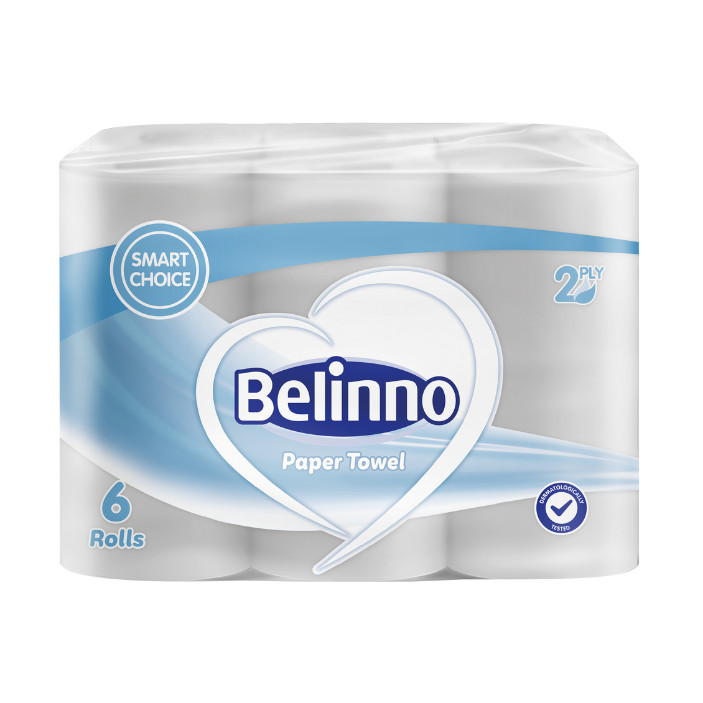 Полотенце бумажное BELİNNO 90YP 6*4 22,9CM *12CM 19гр ( уп.6 рул)