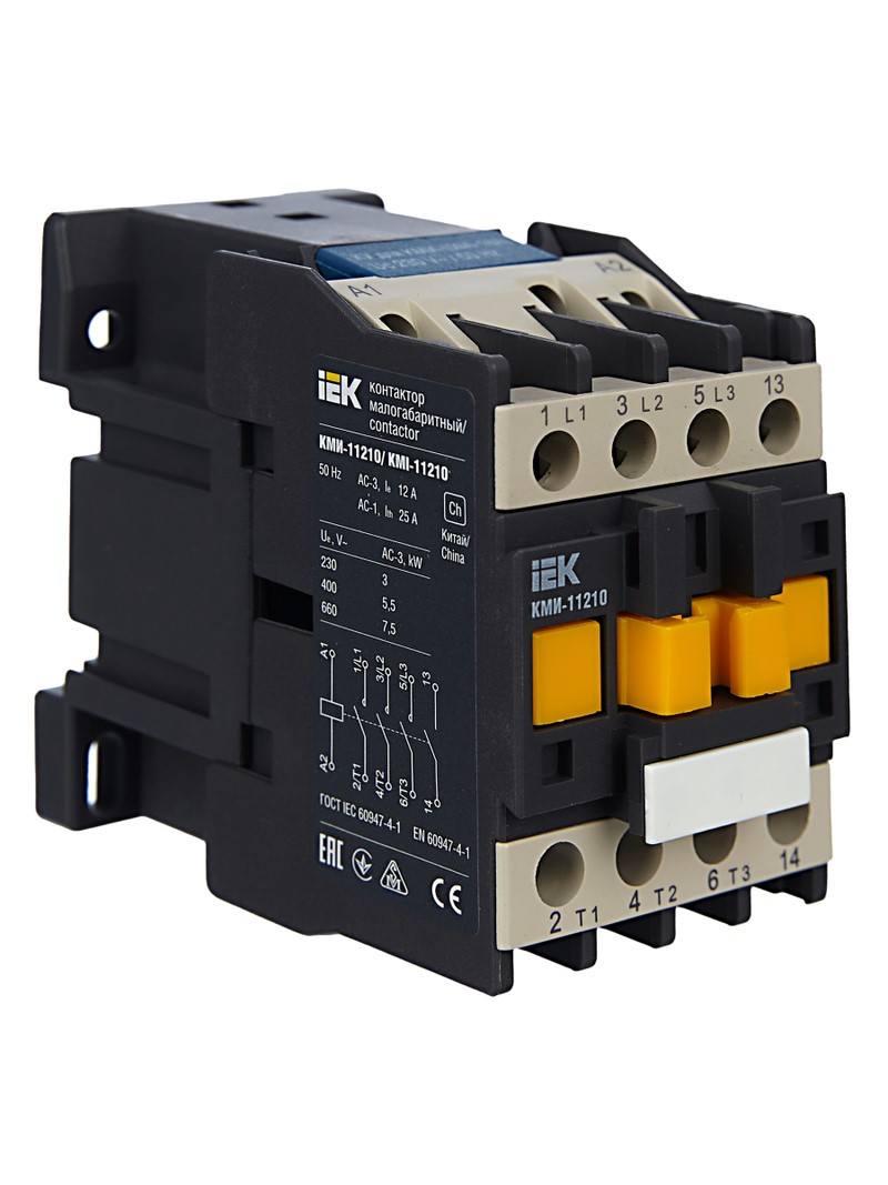 Контактор КМИе-11210 12А 230В/АС3 1НО ТМ IEK