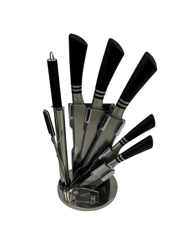 Ножи (набор) 8ед. Черный мат ТМ Family Kitchen