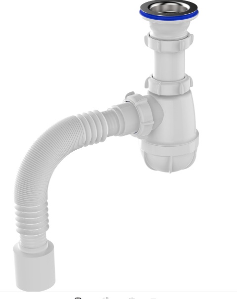 Сифон (Кухня) 1 1/2 гибкая труба 40/50 (PM 40 SF 20 02) (45 шт/уп) ТМ PLM