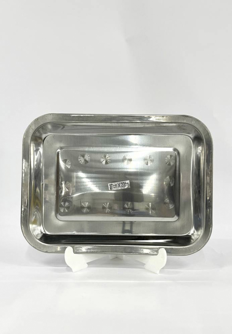 Блюдо прямоугольное нерж. сталь 27*20*2см