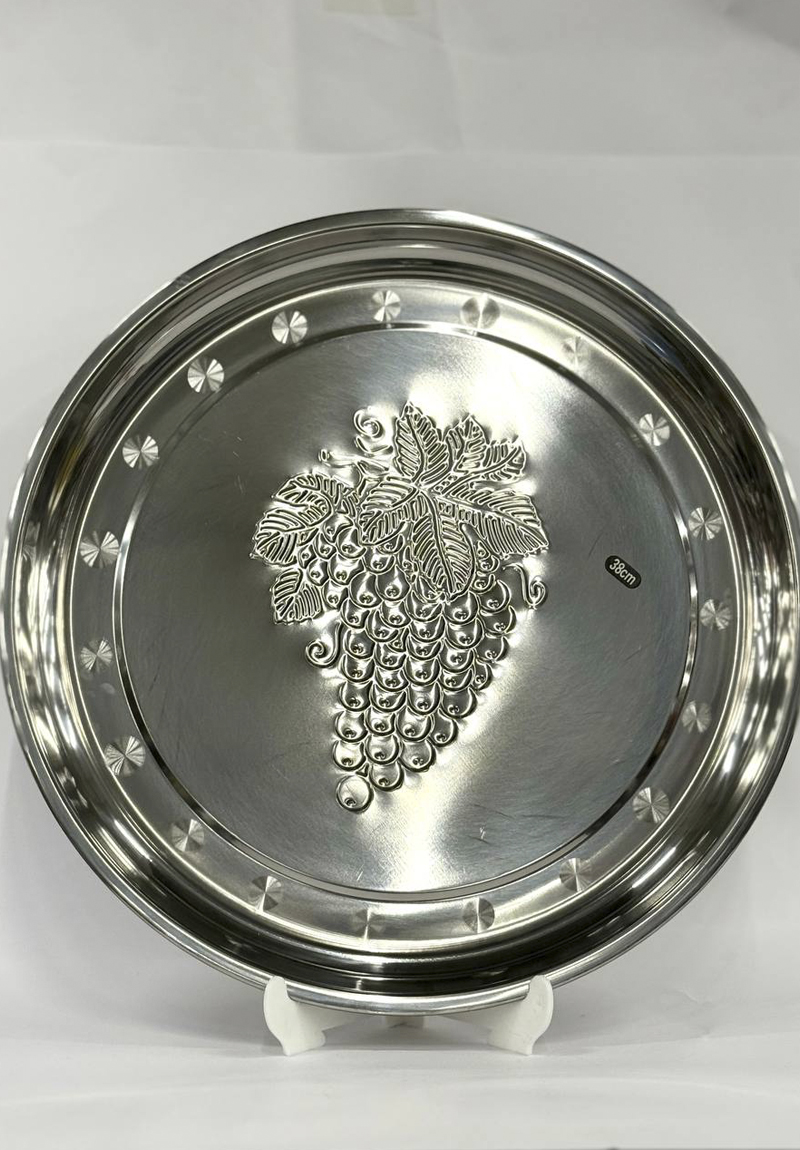 Поднос нерж. сталь d.38см