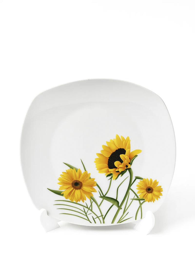 Тарелка обеденная квадратная d.8, 200мм (6975 Подсолнух)