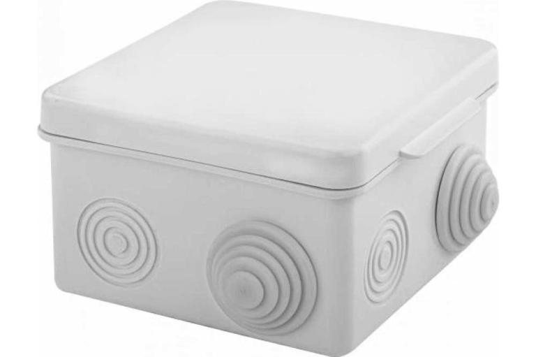 Распаячная коробка ОП 80х80х50мм, крышка, IP54, 7вх. без гермовводов TDM