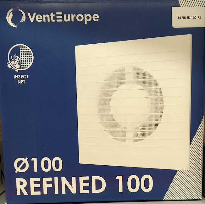 Вентилятор REFINED D100 сетка тяг.выкл. ТМ VENTEUROPE