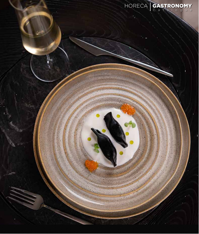 Тарелка плоская круглая с бортами 220мм, h26,5мм, фарфор, бежевая ORG22DU855A24