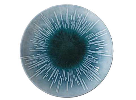 Тарелка плоская круглая без полей 230мм, h25,5мм, фарфор, голубая NNTS23DU891005