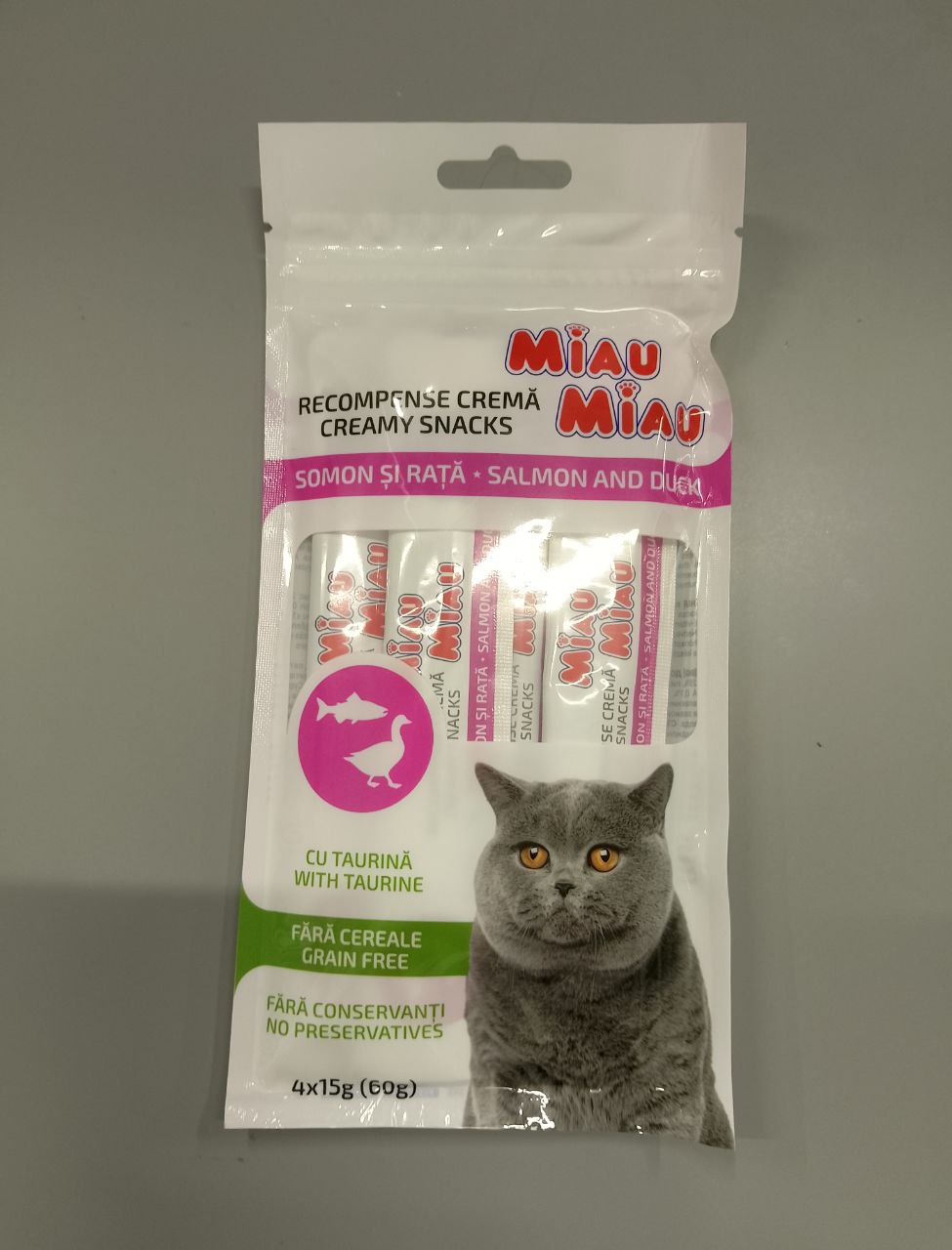 Лакомство MIAU лос/утка 4*15г