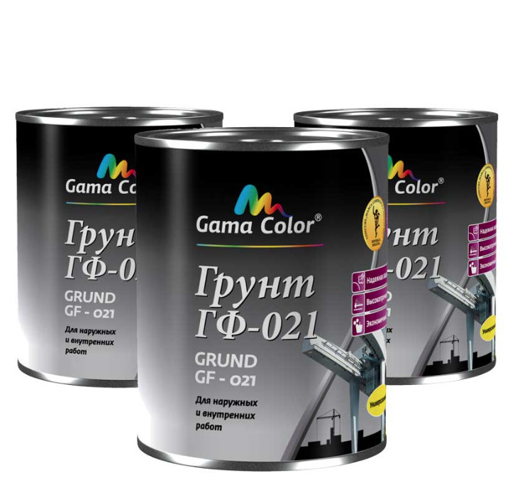 Грунтовка ГФ-021 красно-коричневый 2.7 кг ТМ Gamma Color уп.4шт