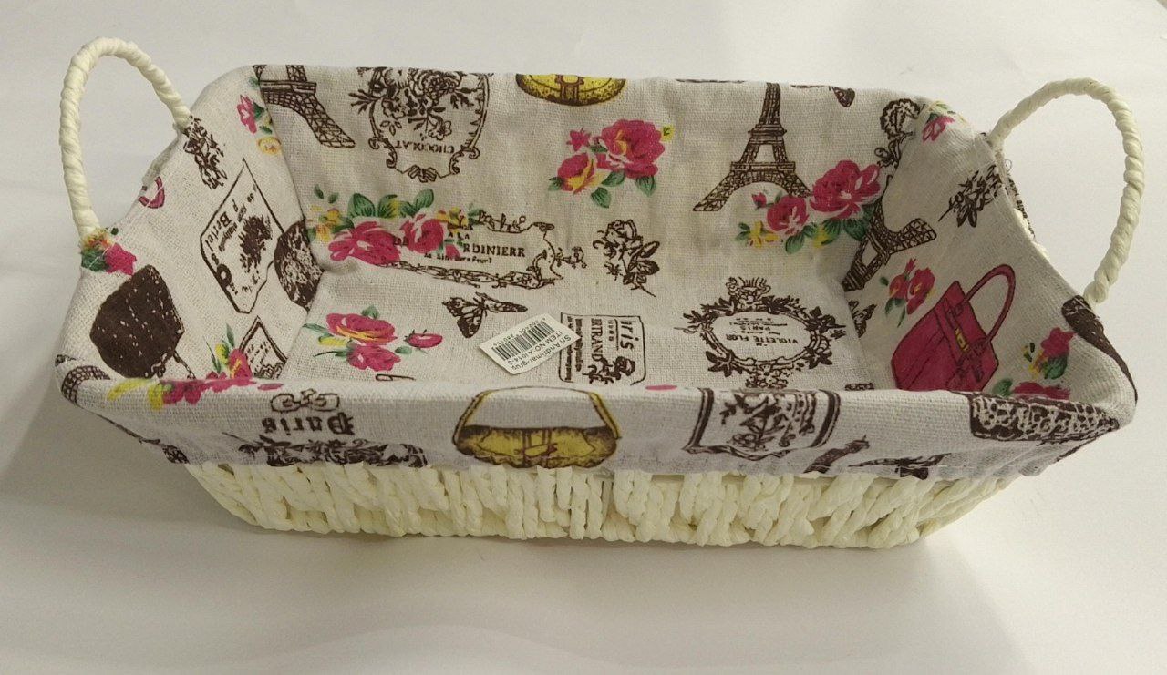 Корзинка плетенная прямоугольная белая XJ014-3