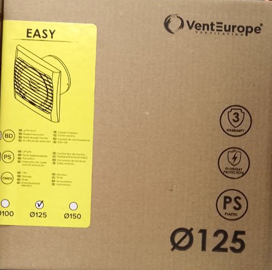 Вентилятор EASY D125 тяг.выкл. ТМ VENTEUROPE