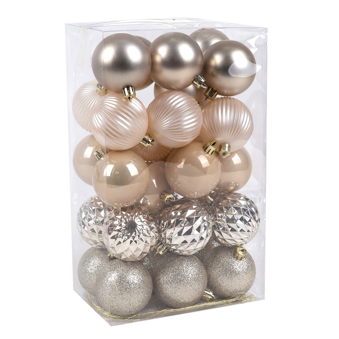 Шары новогодние (набор) 30шт х 6см (SY2025-XK-102-6см) ТМ Global Christmas