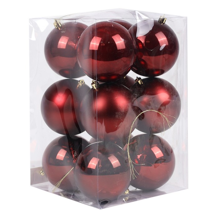 Шары новогодние Бордо (набор) 12шт х 10см (SY25YY-034) ТМ Global Christmas