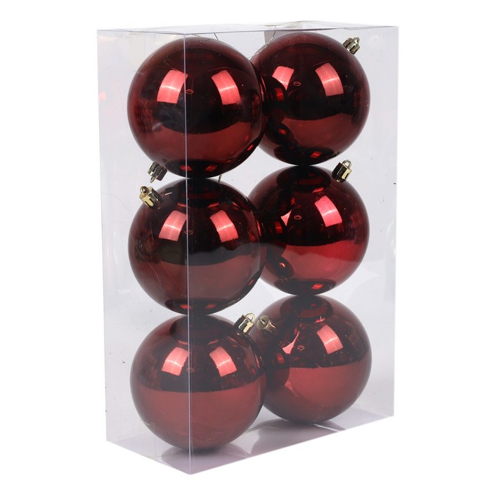 Шары новогодние Бордо (набор) 6шт х 10см (SY25YY-031) ТМ Global Christmas