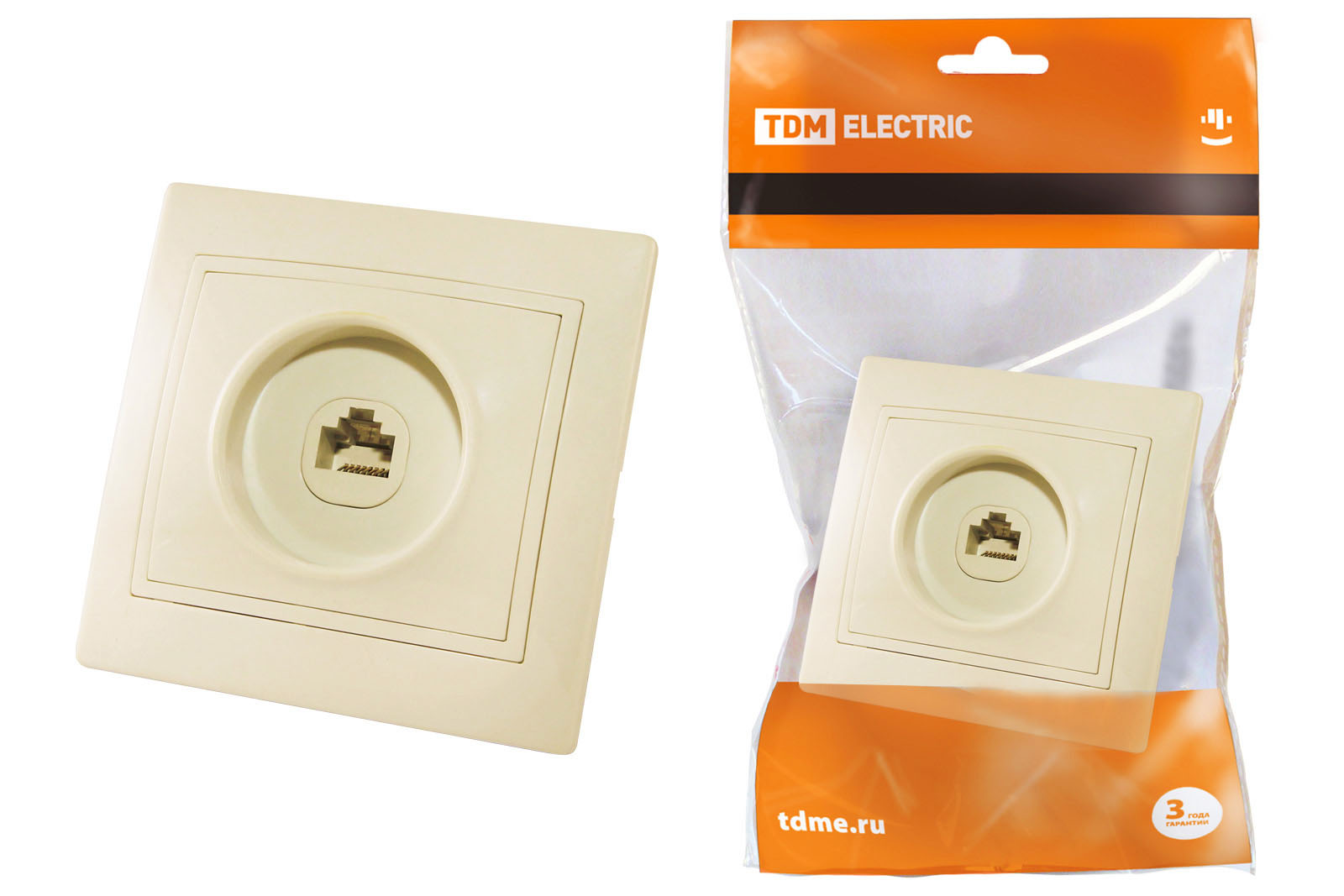Розетка компьютерная RJ45 сл. кость Таймыр (уп. 10шт) - ТМ TDM