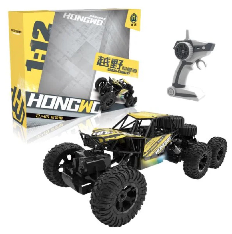 Машинка на п/у 1:14 с подсветкой и 6 колесами (3 цвета)