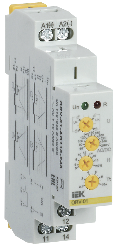 Реле контроля напряжения ORV 1 фаза 110-240В AC/DC IEK