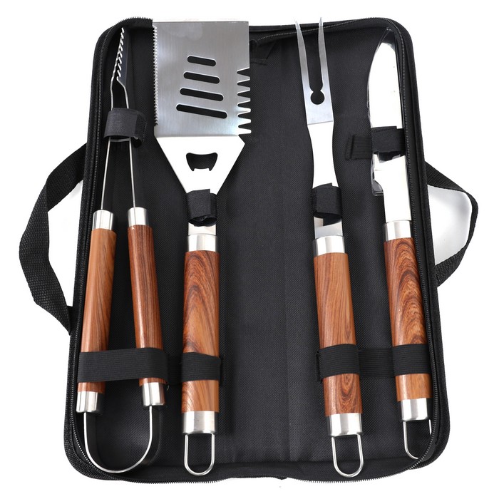 Набор для приготовления пищи, для кемпинга, 4 шт, металл/Дерево, YK-100, GS