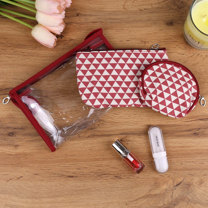 Косметическая сумка ПВХ/Текст.3 предм. 986-4, GS