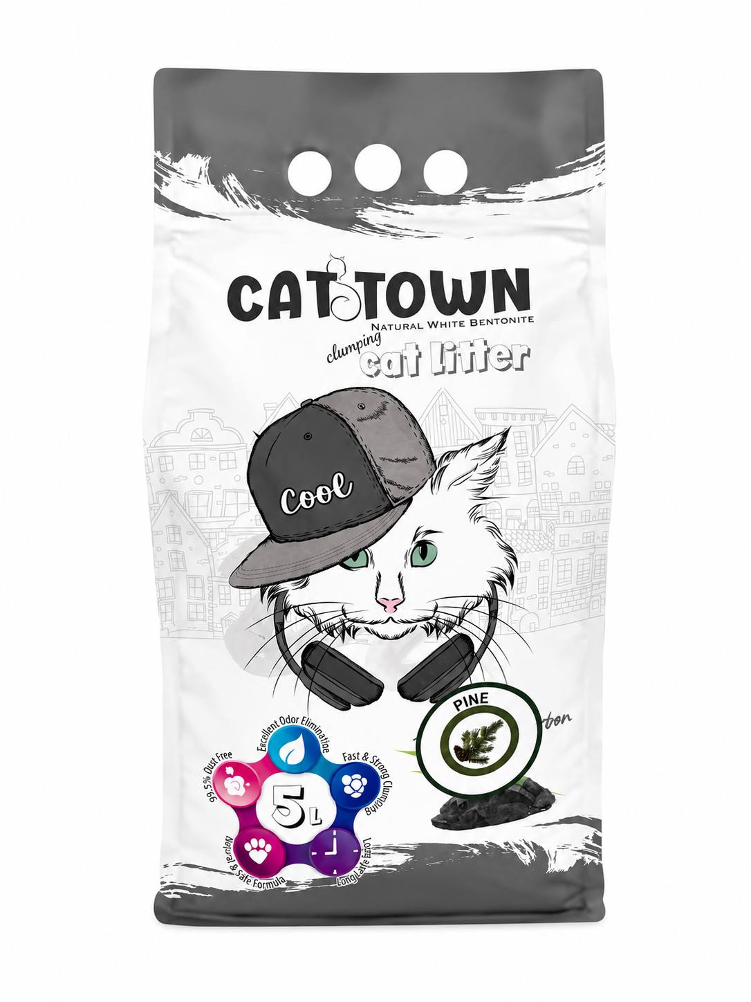 Бентонит CAT TOWN сосна 5л