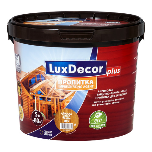 LuxDecor Пропитка для древесины с добавлением воска палисандр 1,0 л (уп.8 шт)