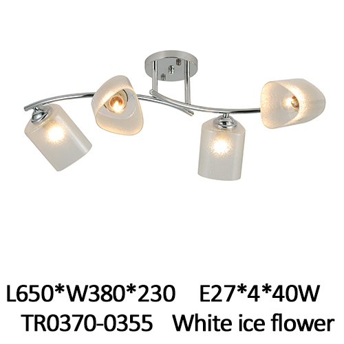 Люстра 4 рожка E27*4*40W L650*W380*230 White ice flower ТМ TDM