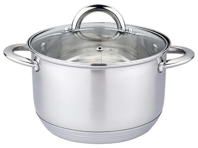 Кастрюля нерж со стекл.крышкой ф 26см 4,5л FT-01604-F1-201