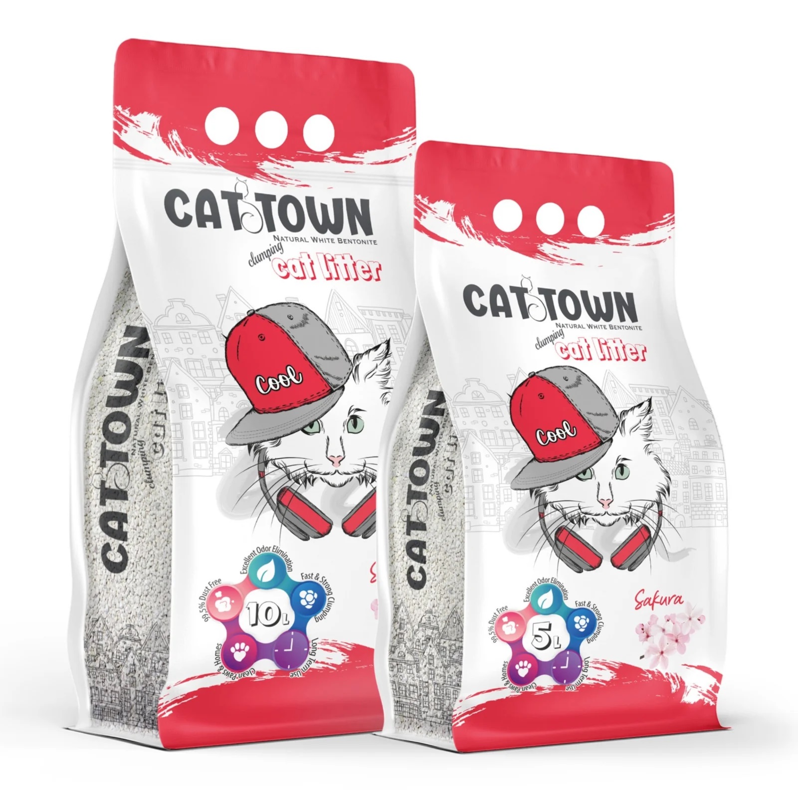 Бентонит CAT TOWN сакура 10л
