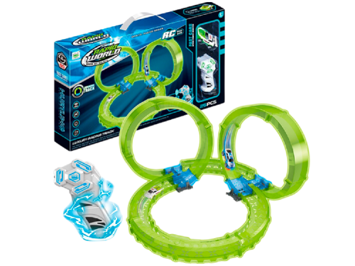 Автотрек с радиоуправлением, светом (25 деталей)