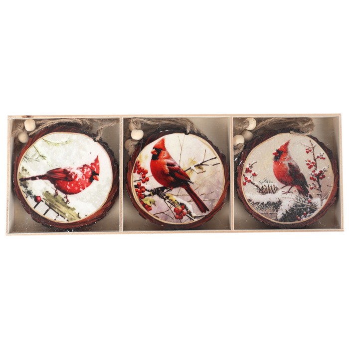 Украшения новогодние птица (набор) 9шт х 8,5см (99411-9) ТМ Global Christmas