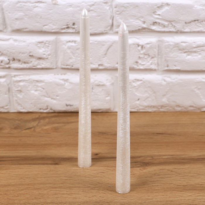 Свечи (набор) парафин белый 2шт х 25см ( WM010-2LS-F) ТМ GS