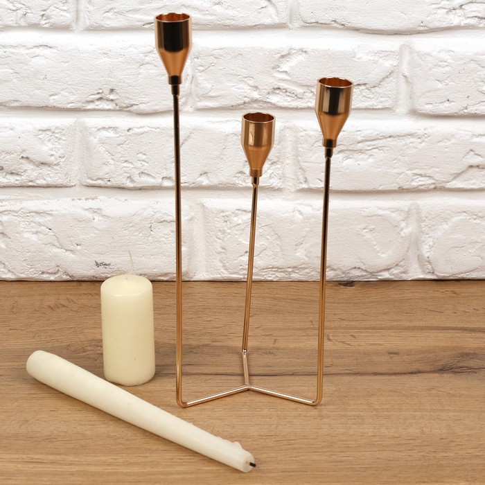 Подсвечник металл золото 24см (BY0409-3) ТМ GS