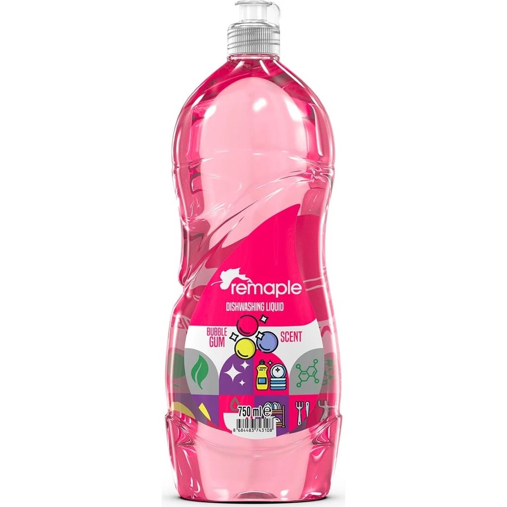 Средство для мытья посуды 750 ml Bubble Gum ТМ REMAPLE (уп.20шт)