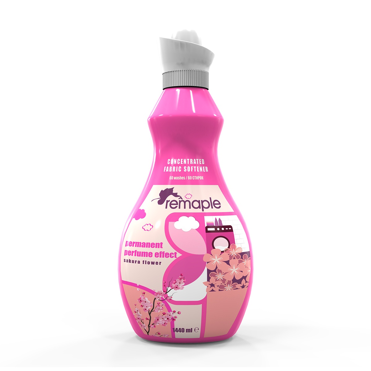 Ополаскиватель концентрированный для белья Sakura Flower 1440 ml ТМ REMAPLE (уп.9шт)